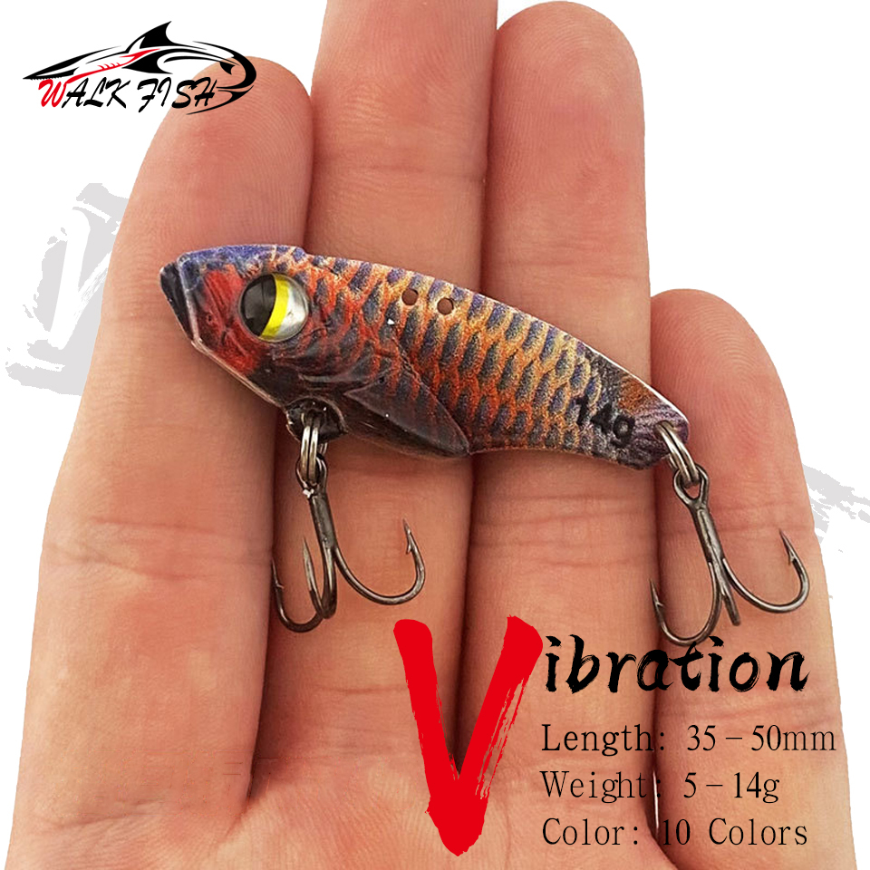 Walk FISH เหยื่อตกปลาโลหะ VIB 3D 5 กรัม 7 กรัม 1 ชิ้น
