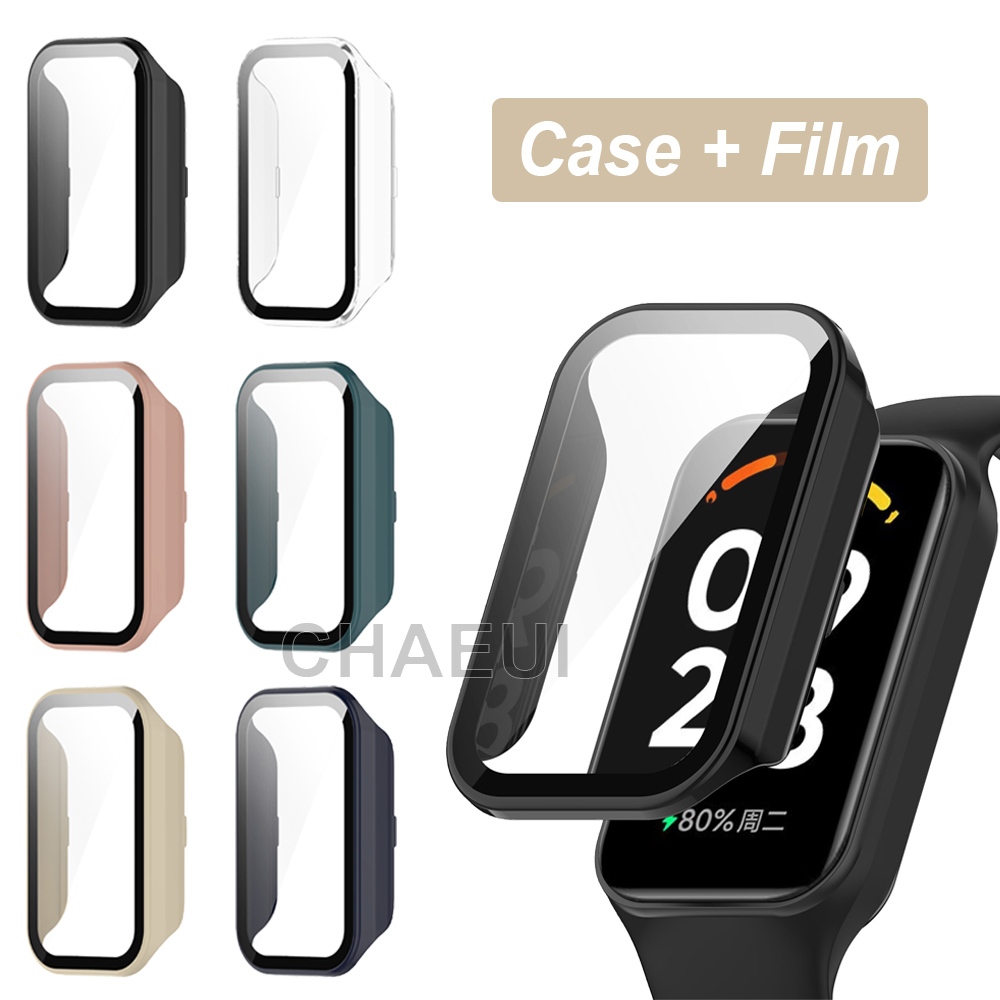 ตัวป้องกันหน้าจอพีซีเคสป้องกันพร้อมฟิล์มคลุมทั้งหมดสําหรับ Redmi Smart Band 3 2 / Xiaomi Smart Band9 8 Active