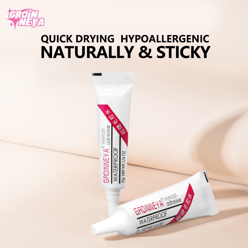 Groinneya กาวติดขนตาปลอม กันน้ํา กันแพ้ แข็งแรง 7 กรัม 1 ชิ้น