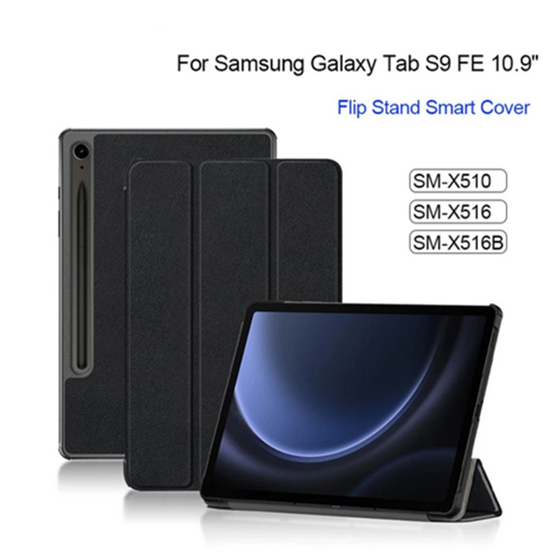 AJIUYU สําหรับ Samsung Galaxy Tab S9 FE 10.9" แม่เหล็กพลิกหนังป้องกันแท็บเล็ตสําหรับ SM-X510 X516 X5