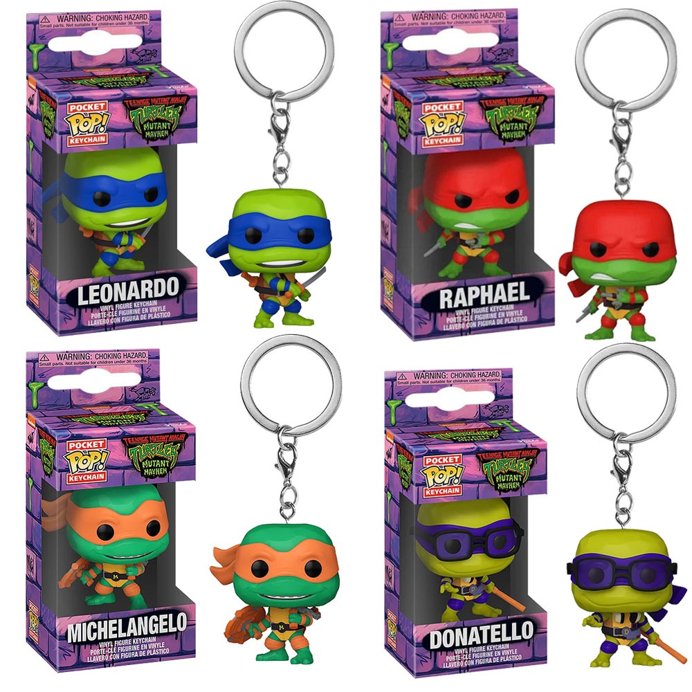 Funko Pop ! พวงกุญแจไวนิล รูปเต่านินจา Leonardo Raphael Michelangelo Donatello