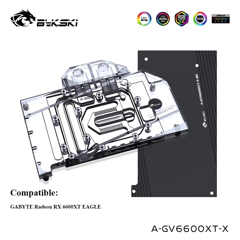Bykski A-GV6600XT-X GPU Block สําหรับ GIGABYTE Radeon RX 6600 XT EAGLE กราฟิกการ์ดระบายความร้อนด้วยน