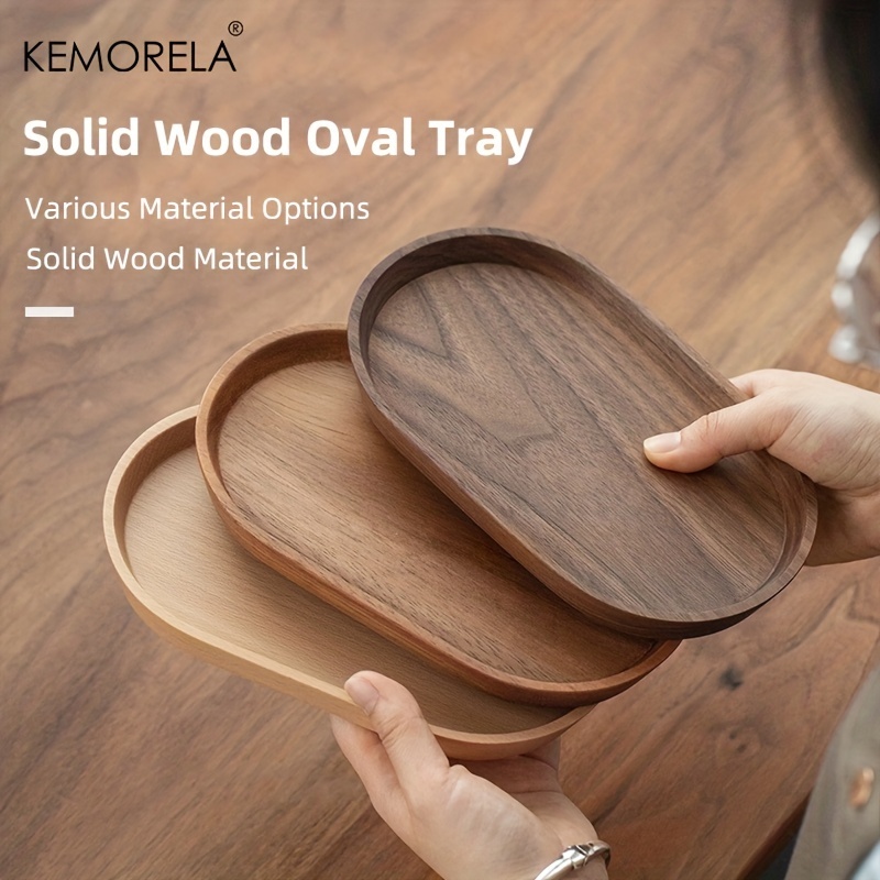 KEMORELA ถาดไม้ ทรงวงรี สไตล์ญี่ปุ่น สําหรับใส่ขนมหวาน ผลไม้แห้ง ขนมปัง ขนมหวาน 1 ชิ้น