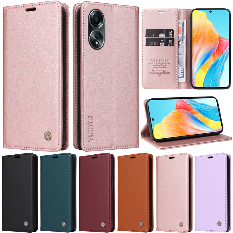 เคสโทรศัพท์มือถือหนัง Pu นิ่ม ฝาพับ พร้อมช่องใส่บัตร ตั้งได้ หรูหรา สําหรับ Oppo A79 5G A17 A17K A78 5G A57 5G A77 A57S A77S 4G 2022 A58 4G A78 4G