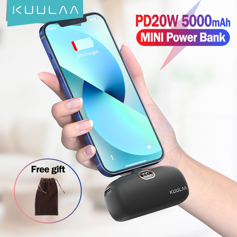 KUULAA Mini PD 18W 20W Power Bank 5000Mahเครื่องชาร์จแบบพกพาภายนอกแบตเตอรี่Fast Charge Power Bankสํา