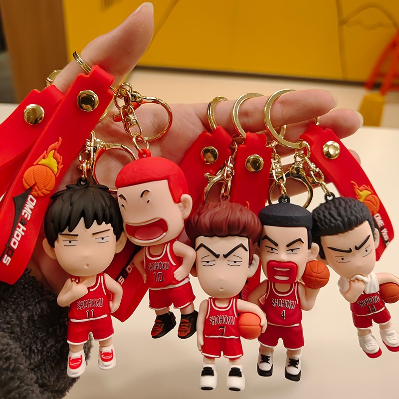 พวงกุญแจ จี้ตุ๊กตาฟิกเกอร์ อนิเมะ Slam Dunk Sakuragi Hanamichi Rukawa Kaede น่ารัก เหมาะกับของขวัญวันเกิด จํานวน 1 ชิ้น