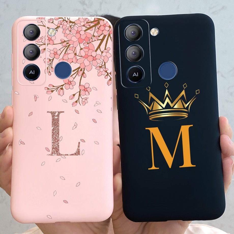 เคสซิลิโคนนิ่ม ลายมงกุฎ ดอกไม้ ตัวอักษร สําหรับ Tecno Pop 5 LTE BD4 BD4i BD4a Tecno Pop5 LTE