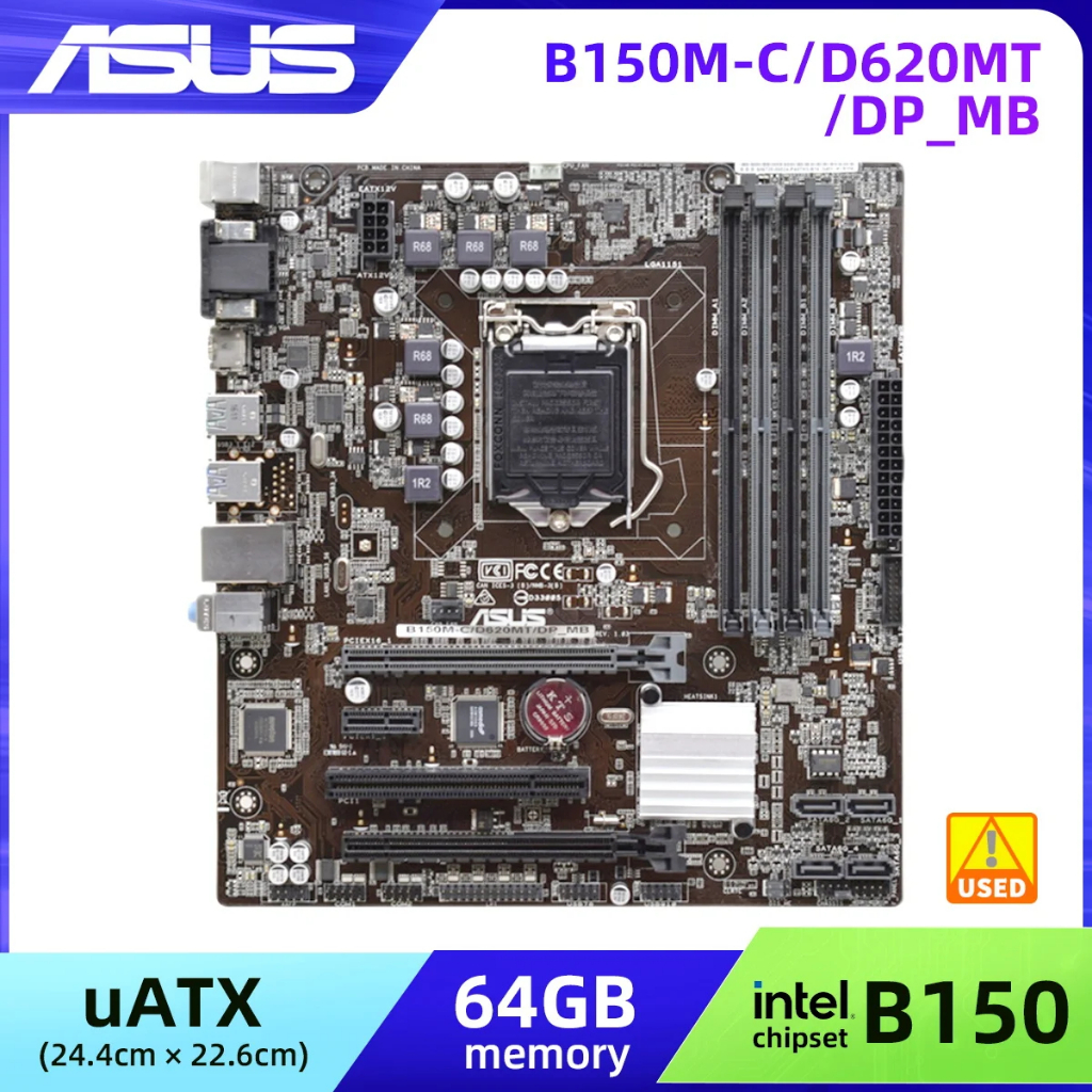 LGA 1151 เมนบอร์ด DDR3 ASUS B150M-C/D620MT/DP_MB Intel B150 HDMI Micro ATX SATA3 PCI-E 3.0 รองรับ Co