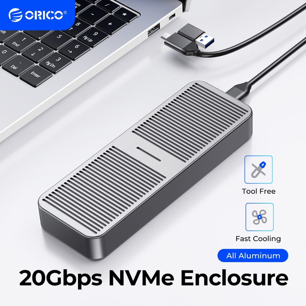 Orico 20Gbps M.2 NVME SSD พร้อมเสื้อกั๊กระบายความร้อนในตัวอัพเกรดอลูมิเนียม Type-C M2 NVME SSD Enclo