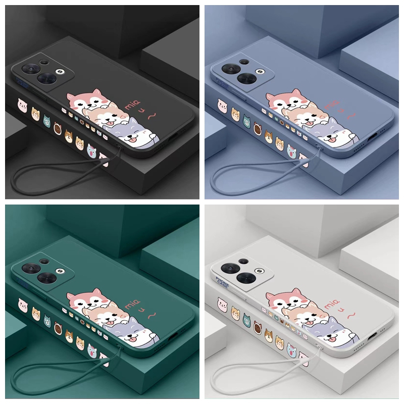 เคส Samsung A05 A05S A15 A54 5G A34 5G A24 5G A25 5G S23 FE Straight Edge 90 องศาการ์ตูน Shiba Inu เ
