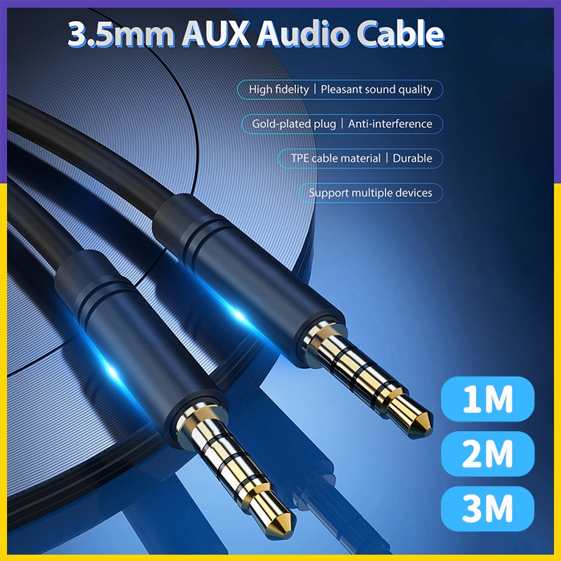 Fast เรือ3.5 มม.สาย Aux ชายชายสายสัญญาณเสียง 1M 2M 3M สเตอริโอสายไฟ Aux สําหรับลําโพงโทรศัพท์ชุดหูฟังในรถยนต์