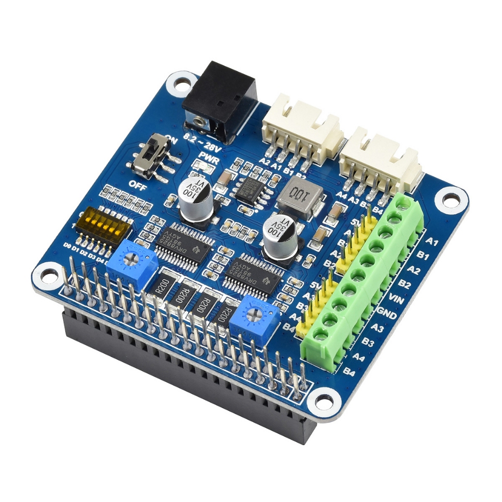2-Channel บอร์ดควบคุมสเต็ปเปอร์มอเตอร์ Stepper Motor Driver Controller Expansion Board HAT for RPI R