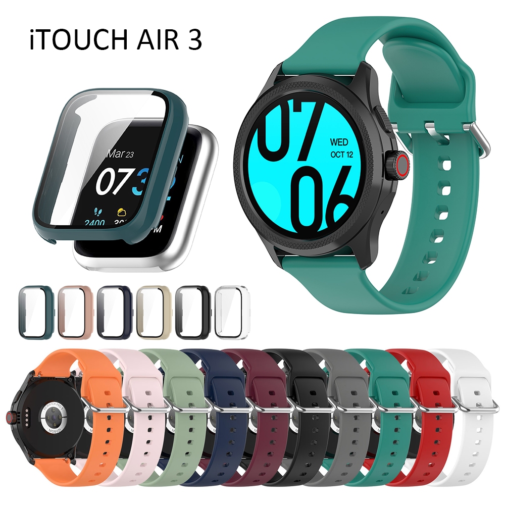 สําหรับ iTOUCH AIR 3 สมาร์ทวอทช์ สายเคส กระจกนิรภัย ป้องกันหน้าจอ ซิลิโคนนิ่ม สายสมาร์ทแบนด์