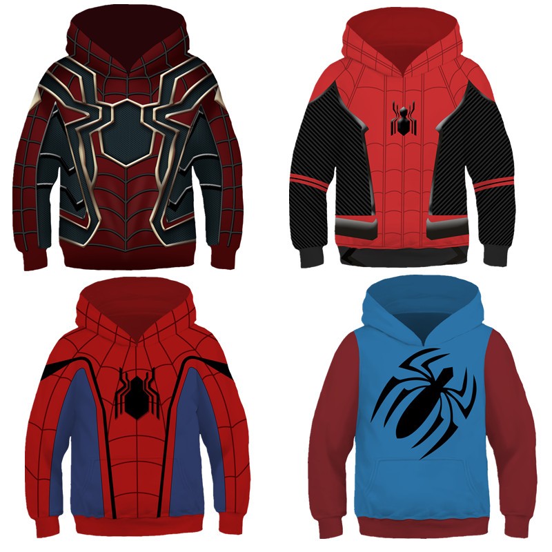 Spider Man Kids Hoodie Superhero เสื้อกันหนาวเด็ก 3D พิมพ์เสื้อแจ๊กเก็ตเด็กผู้ชาย