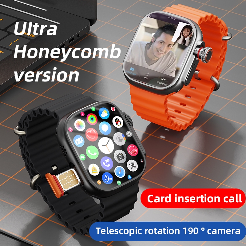 ใหม่ สมาร์ทวอทช์ 4G Android S9 Ultra หน้าจอ AMOLED 1:1 49 มม. 4 แกน CPU พร้อมซิมการ์ดกล้อง LTE Wifi GPS Smartwatch VS Hello watch 3