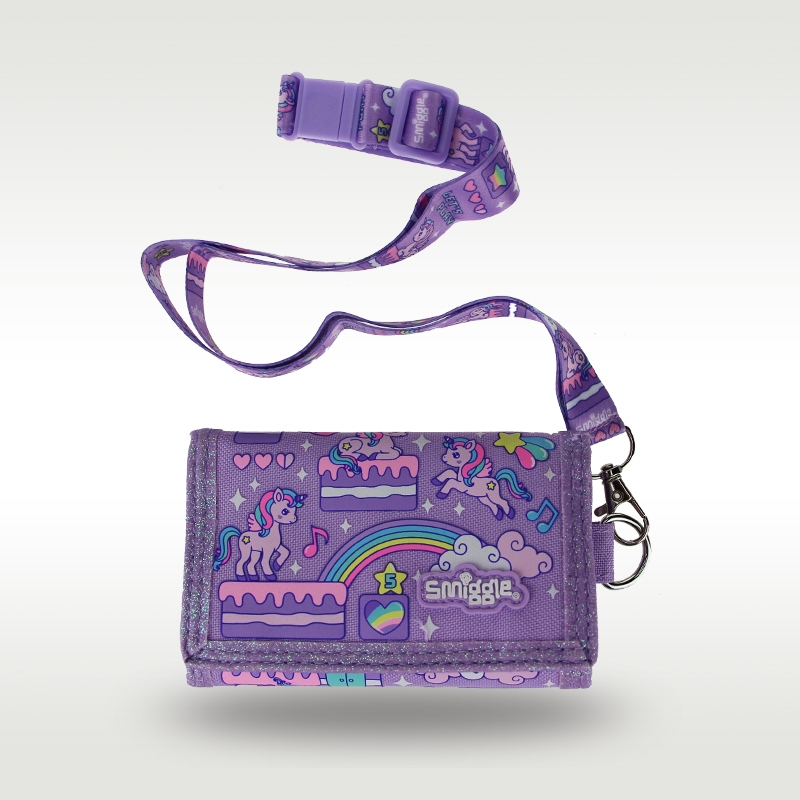 SMIGGLE กระเป๋าสตางค์ ลายยูนิคอร์นน่ารัก สีม่วง ขนาด 5 นิ้ว สไตล์ออสเตรเลีย สําหรับเด็กผู้หญิง