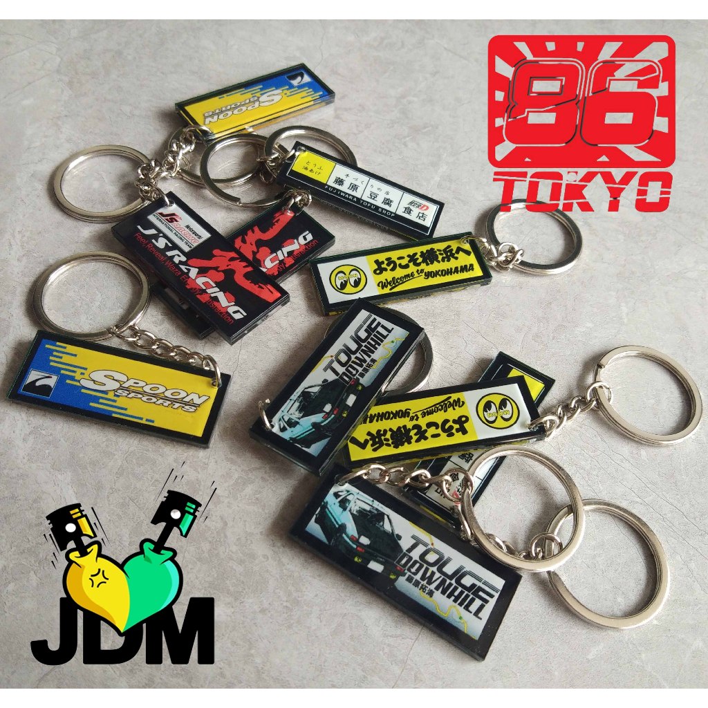 Jdm พวงกุญแจสเตนเลส รูปช้อน Initial D MOONEYES ของขวัญวันเกิด คริสต์มาส สําหรับผู้ชาย