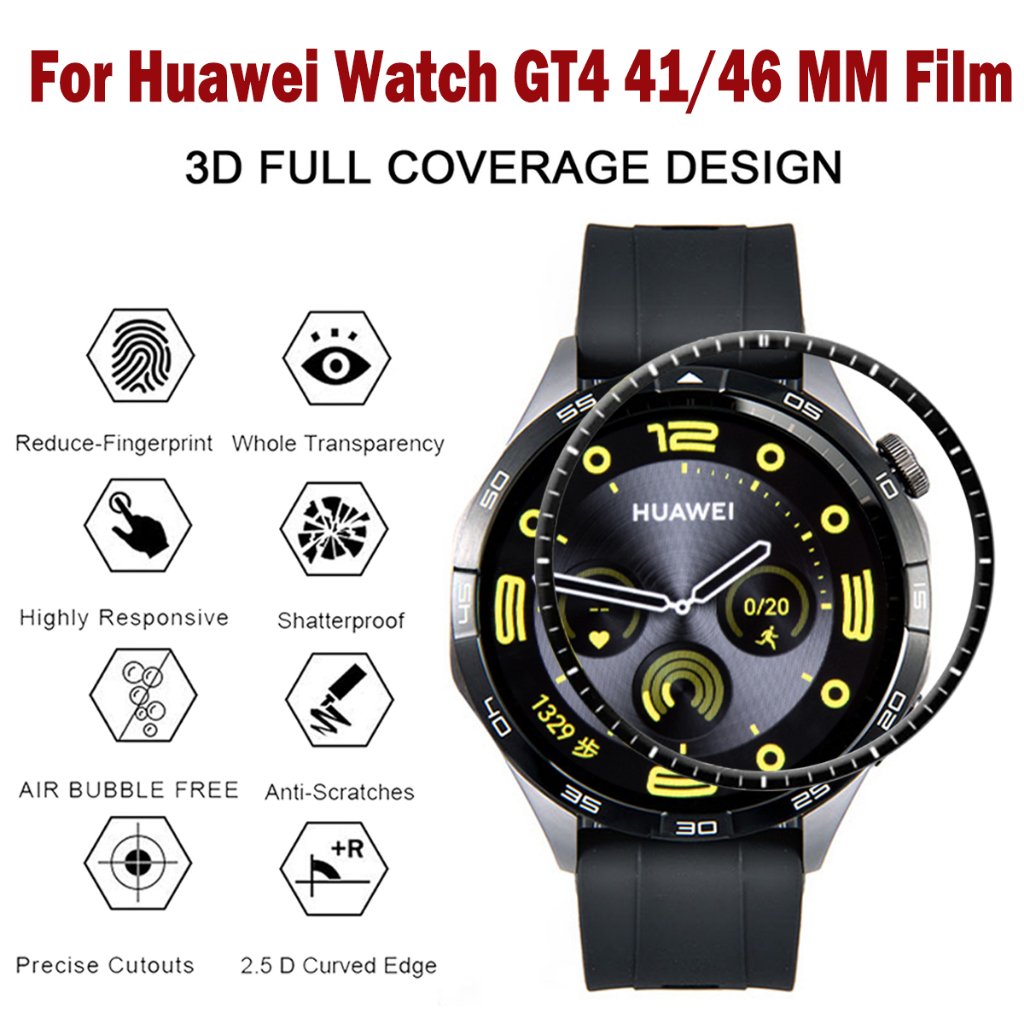 สําหรับ Huawei Watch GT4 46 มม. 41 มม. ฟิล์มป้องกันเต็มรูปแบบ ฟิล์มคอมโพสิต ป้องกันหน้าจอ 3D โค้ง นิ่ม ป้องกันหน้าจอ