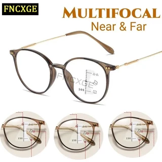 Fncxge 3 In1 แว่นตาอ่านหนังสือ หลายโฟกัส ผู้ชาย ผู้หญิง ป้องกันแสงสีฟ้า มองไกลและใกล้ อ่านหนังสือ สําหรับสุภาพสตรี ผู้ชาย
