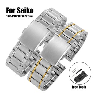 สายนาฬิกาข้อมือ สเตนเลส โลหะ แบน คุณภาพสูง 12 มม. 14 มม. 16 …