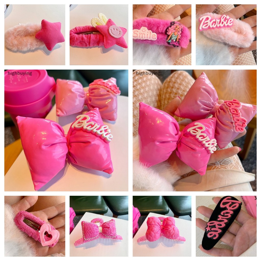 [highbuying] กิ๊บติดผม รูปโบว์น่ารัก 3D สีชมพู สําหรับตุ๊กตาบาร์บี้ พร้อมส่ง