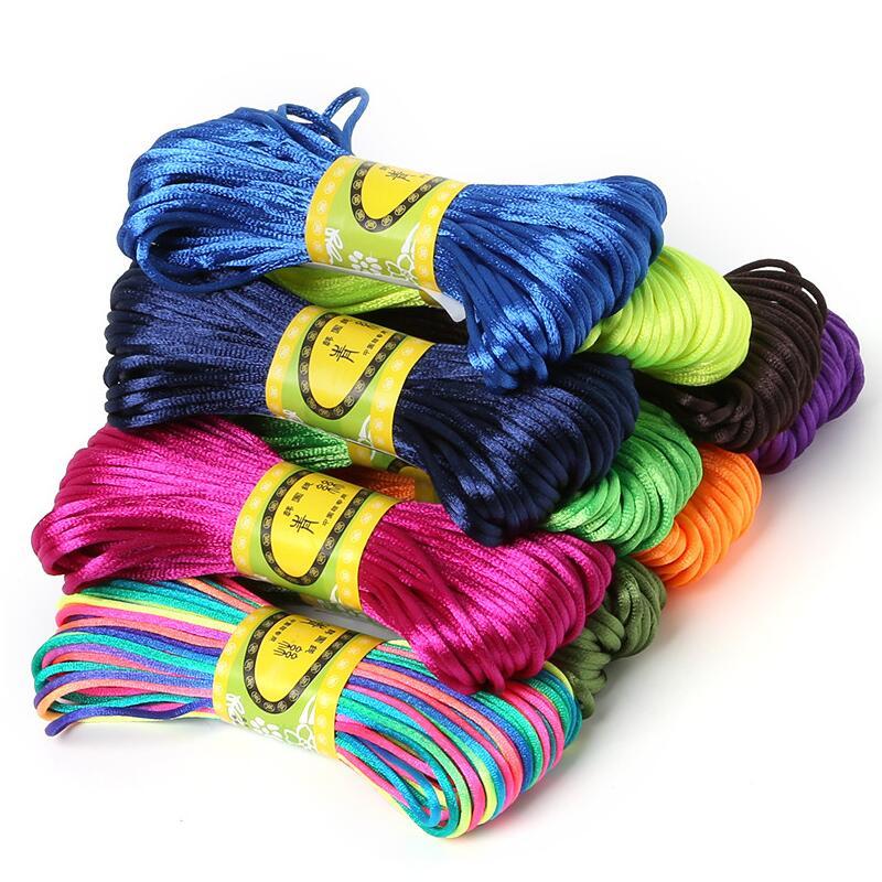 2.5 มม.20M จีน Knot สาย Rattail ซาติน Braided String เครื่องประดับค้นหาประดับด้วยลูกปัดเชือกสําหรับ DIY แฟชั่นหัตถกรรม
