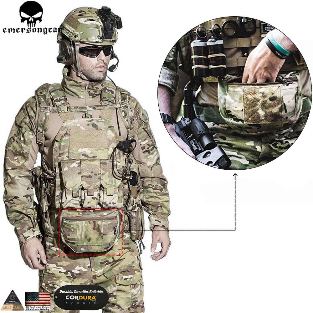 Emersongear เสื้อกั๊กกลางแจ้งเข็มขัดเอวแพ็คถุงขยะหน้าท้อง AVS JPC CPC แผ่น Carrier กระเป๋าลวงตา MOLLE กระเป๋าคาดเอว