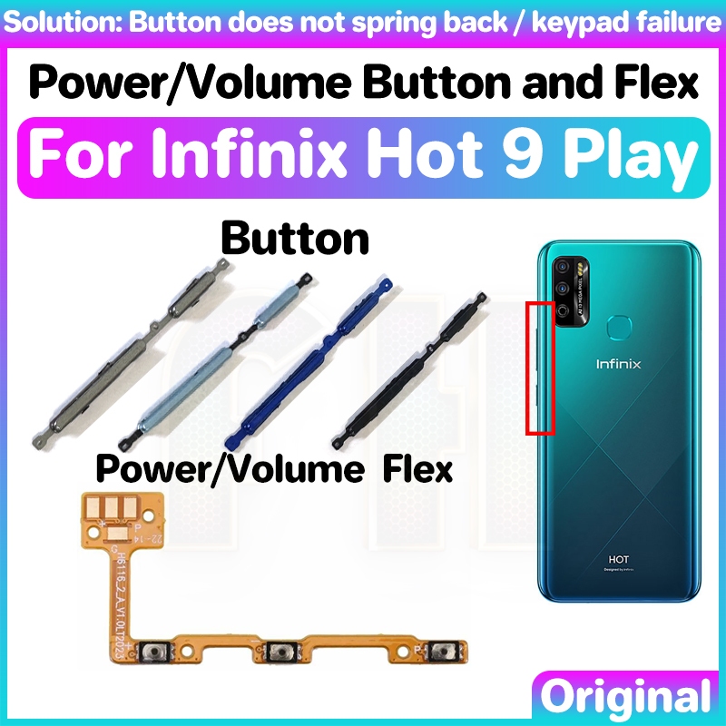 ปุ่มปรับระดับเสียง ปุ่มกดเปิดปิด แบบยืดหยุ่น สําหรับ Infinix Hot 9 play X680