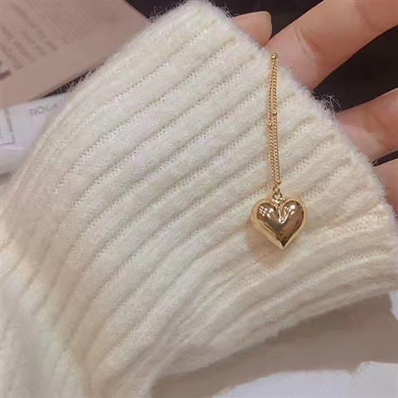 สร้อยคอโซ่ จี้รูปหัวใจบูม สามารถปรับได้ เครื่องประดับ สไตล์เกาหลี สําหรับผู้หญิง และนักเรียน