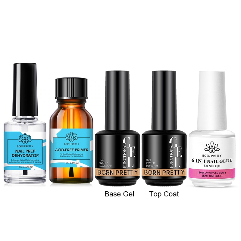 BORN PRETTY Nail Gel Polish Matte Top and Base Coat Set Nail Primer Prep Dehydrator