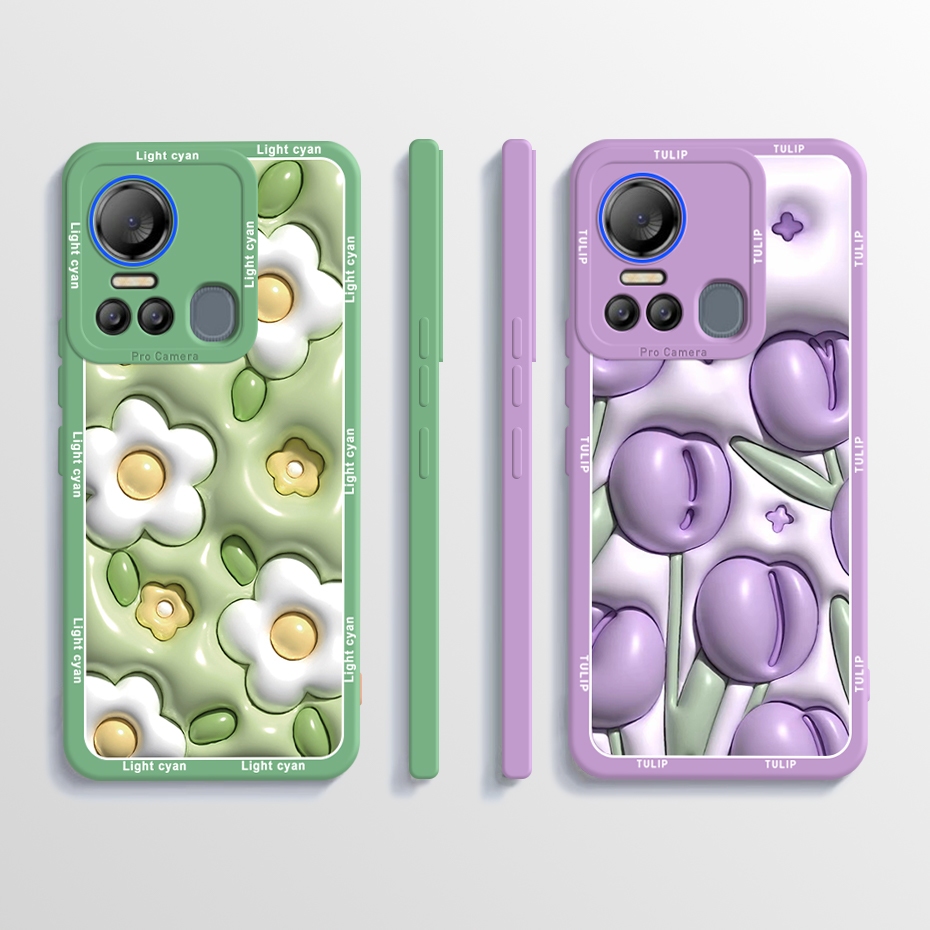 เคสโทรศัพท์มือถือ ซิลิโคนนิ่ม เนื้อแมตต์ ลายดอกไม้สวยงาม สําหรับ ITEL Vision 5 S663LC S18 S663L ITEL