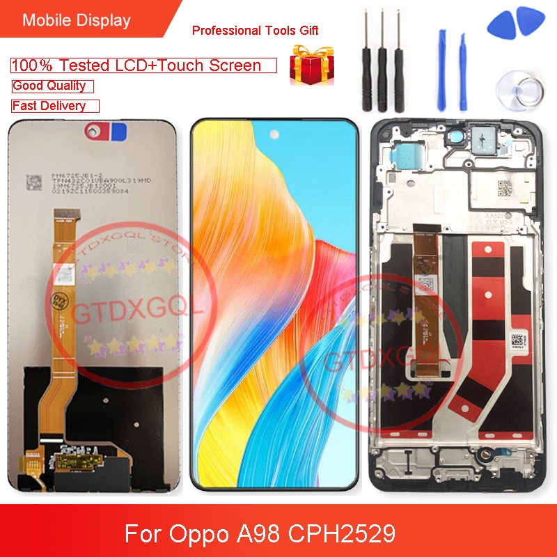 6.72 นิ้วสําหรับOppo A98 CPH2529 จอแสดงผลLCD Touch Panel Screen Sensorอะไหล่ซ่อม
