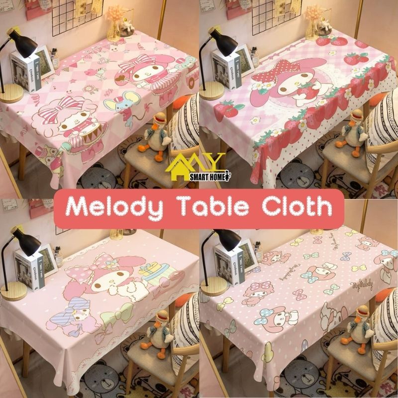 Sanrio My Melody Flannelette Table Cloth [4 ขนาด-12 ประเภท] Student Study Table Placemat Catoon Hous