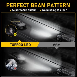 TUFFOO 1 คู่รถ LED ไฟหน้าหลอดไฟ 150W H7 H4 H11 H1 HB3 9005 HB4 9006 6000K สีขาว 4300K สีเหลือง Warm White