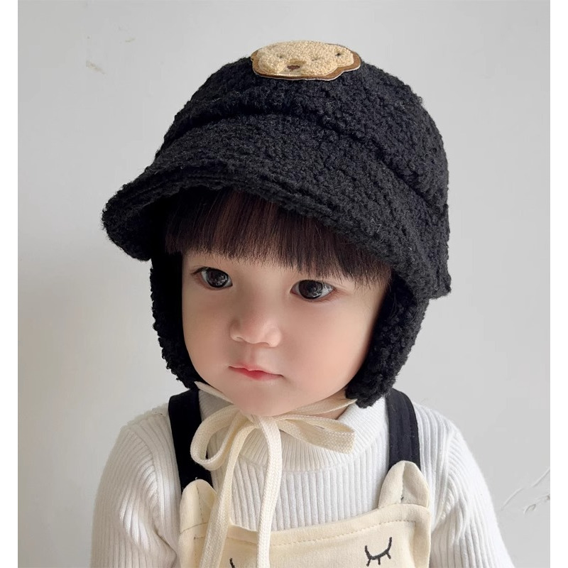 หมวก ผ้าฟลีซ ป้องกันหู ให้ความอบอุ่น แฟชั่นฤดูใบไม้ร่วง และฤดูหนาว สําหรับเด็กอนุบาล