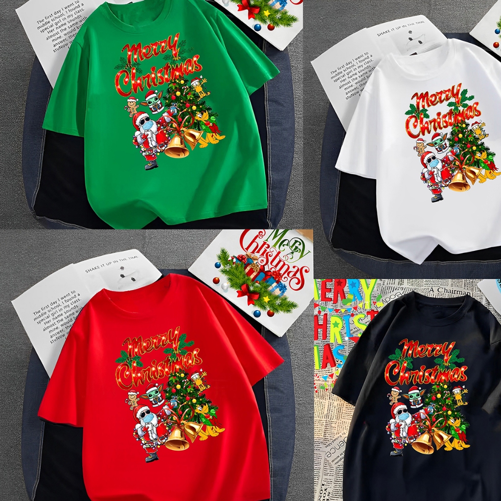 เสื้อ สุขสันต์วันคริสต์มาส Christmas ไม่จำกัดเพศ ผ้าCotton 100% จัดส่งออกภายใน 2-3 วัน