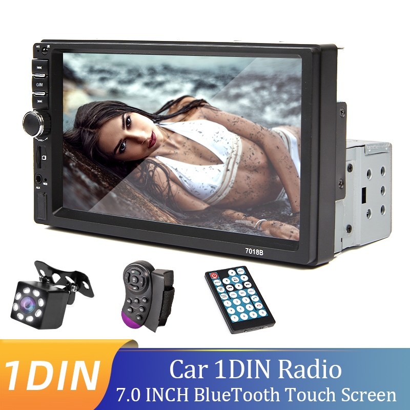 วิทยุติดรถยนต์ 1 Din หน้าจอสัมผัสบลูทูธ 7 นิ้ว MP5 Player Mirror Link AUX
