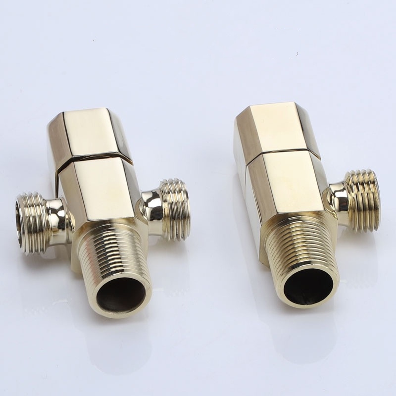 วาล์วก๊อกน้ําทองเหลือง สีโรสโกลด์ สําหรับห้องน้ํา