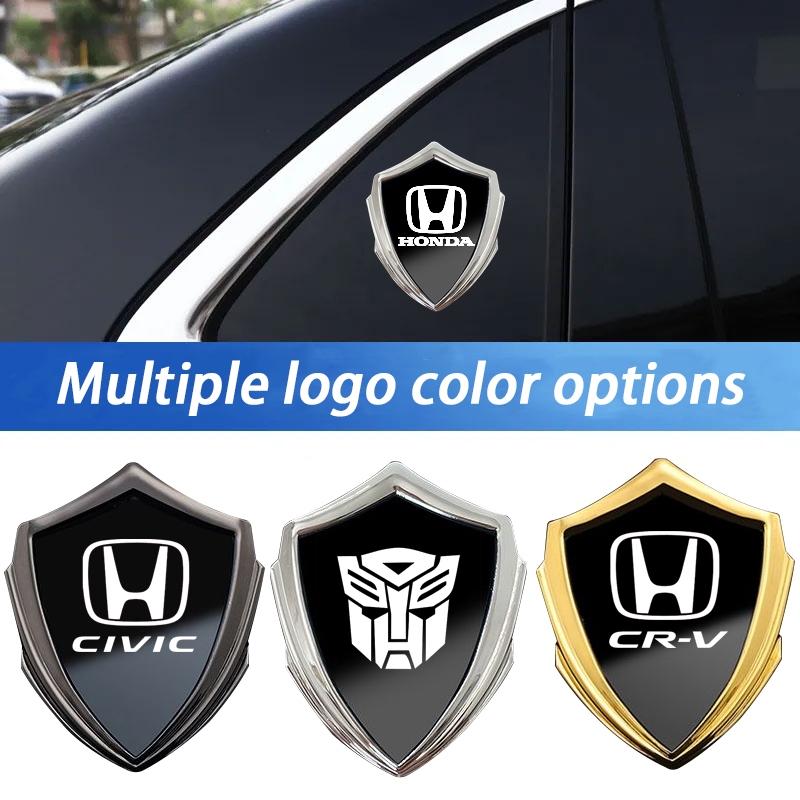 Honda ฮอนด้ารถยนต์ 3D Retrofit โลหะหน้าต่างสติ๊กเกอร์ City Civci Fit Jazz HRV BRV CRV Brio Accord Mobilio ส่วนบุคคล Retrofit Tailgate สติ๊กเกอร์ตกแต่งสำหรับรถยนต์ทุกคัน