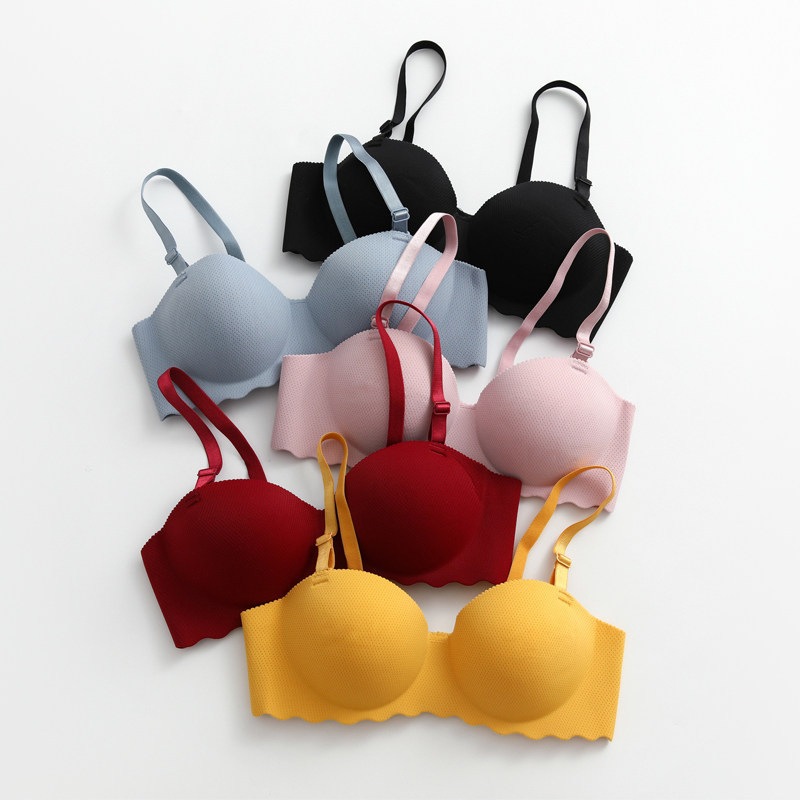 Bra ชุดชั้นในสตรี ไม่มีโครงเหล็ก ถอดสายได้ วันพีช ไร้รอยต่อ ใส่สบาย สําหรับนักเรียนหญิง