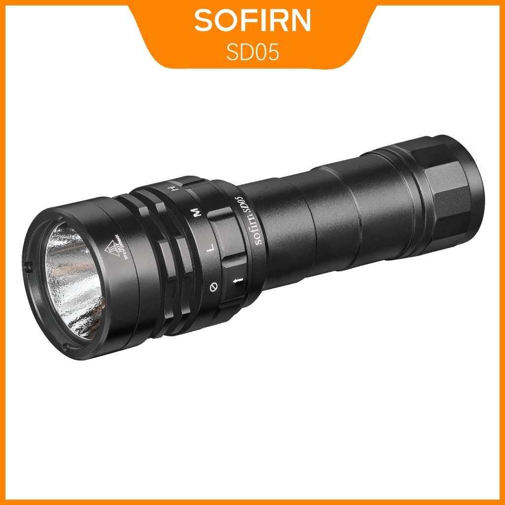 Sofirn SD05 ไฟฉายดําน้ําที่มีประสิทธิภาพ 3000lm ใต้น้ํา 100 เมตร Xhp50.2 LED สําหรับ Scuba Camping เ