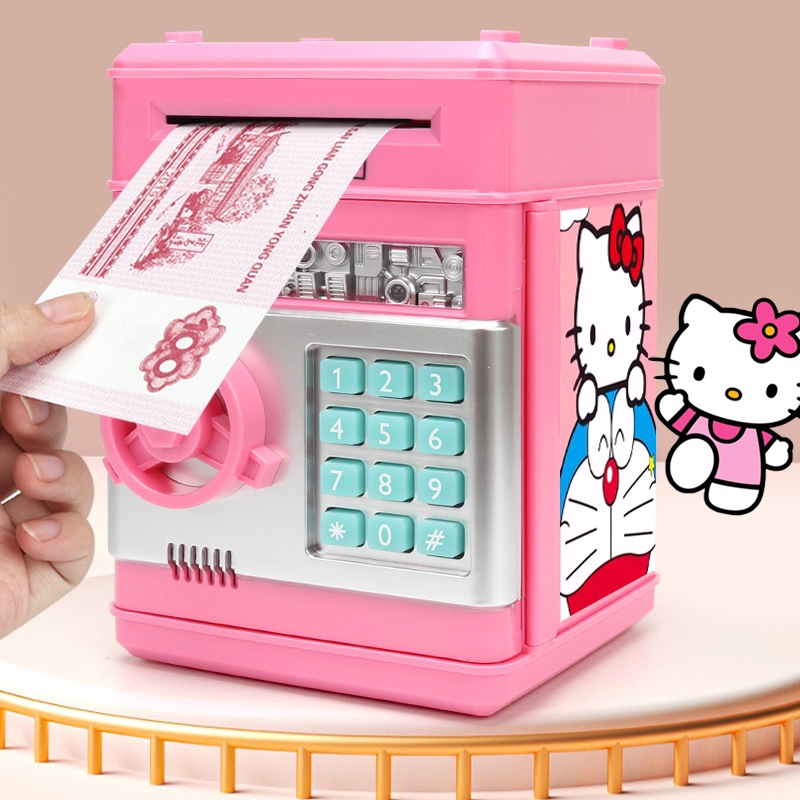 【TH พร้อมส่ง】กระปุกออมสิน ATM ดูดแบงค์อัตโนมัต ออมสินตู้เซฟ มีรหัส มีเสียงเพลง คะที่ดูดแบงเองได้