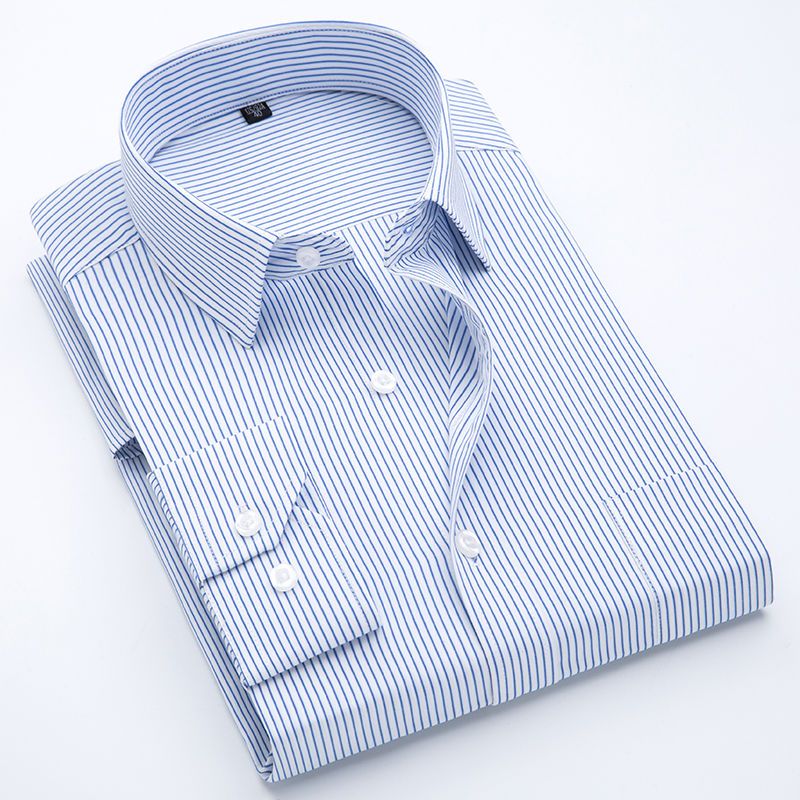 เสื้อเชิ้ตแขนยาวลําลอง เข้ารูป ลายทาง สไตล์นักธุรกิจ สําหรับผู้ชาย