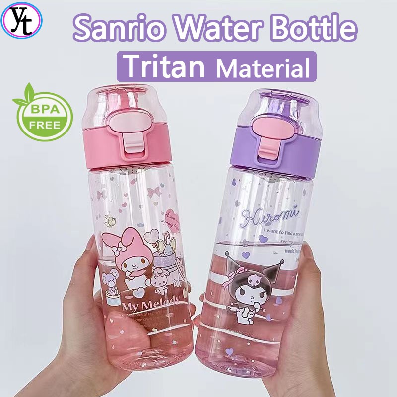 ขวดน้ํา sanrio ขวดน้ํา แบบพกพา ลายการ์ตูน Tritan Sanrio Kuromi เหมาะกับการเดินทางกลางแจ้ง