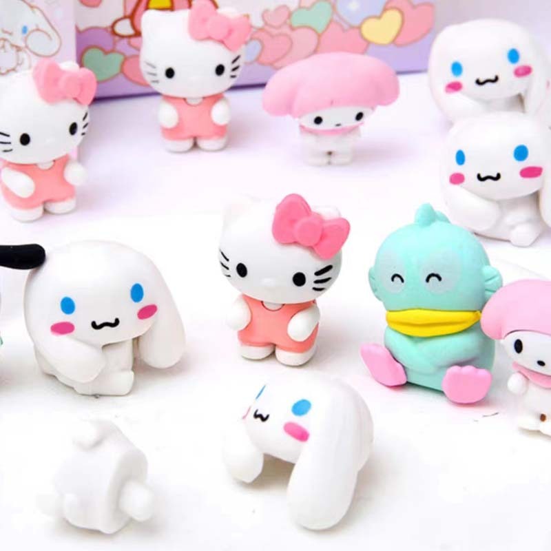 32ชิ้น ซานริโอ 3D ยางลบ กล่องตาบอด คุโรมิ การ์ตูน blind box นักเรียน ของขวัญวันเกิด - รูปที่ 3