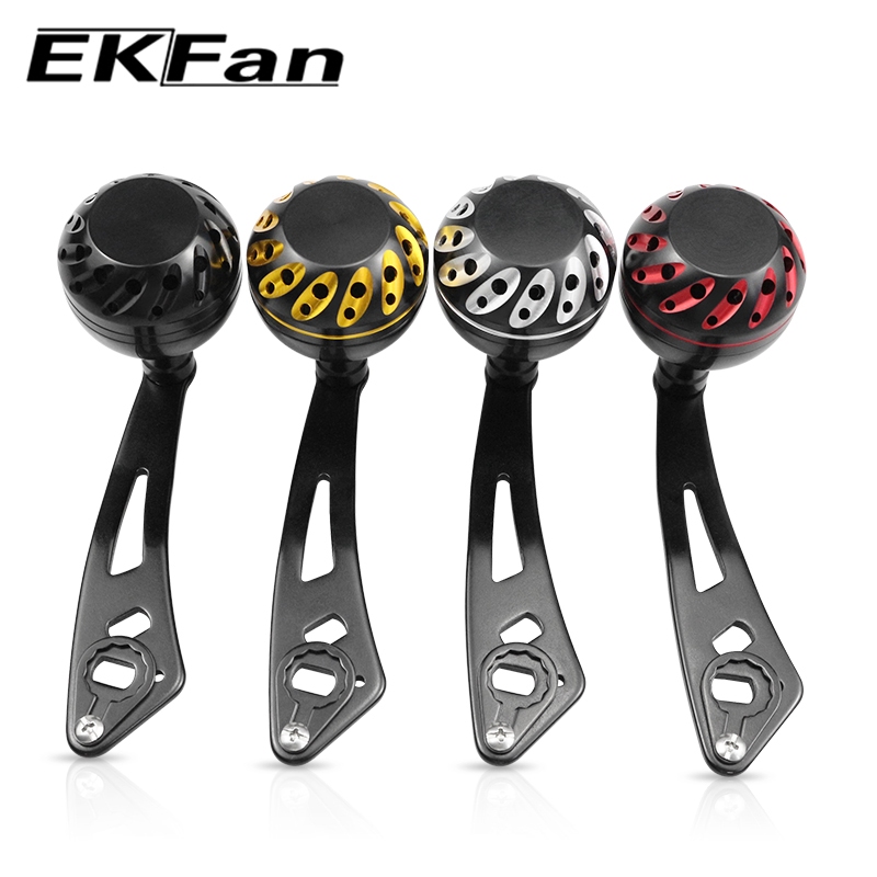 EKfan 90 มม.อลูมิเนียม double Hole ลูกบิดเดี่ยว Baitcasting/Trolling ตกปลา Reel สําหรับ daiwa shimano abu 8*5/7*4 มม.Hole Lure Reel Handle DIY อุปกรณ์เสริม ราคา ถูกที่สุด ดีลบีเคเค รูปภาพหลัก
