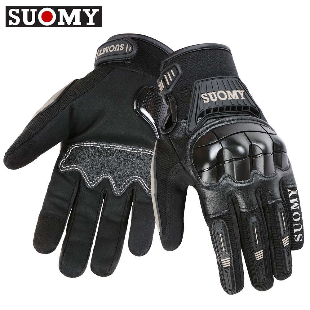 Suomy ถุงมือหนัง PVC กันลื่น ระบายอากาศ เหมาะกับฤดูร้อน สําหรับผู้ชาย ขี่รถจักรยานยนต์