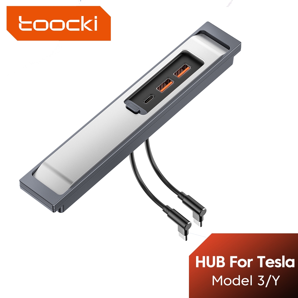 Toocki ฮับ USB Type C หลายพอร์ต ชาร์จเร็ว สําหรับ Tesla Model 3 Y PD 27W