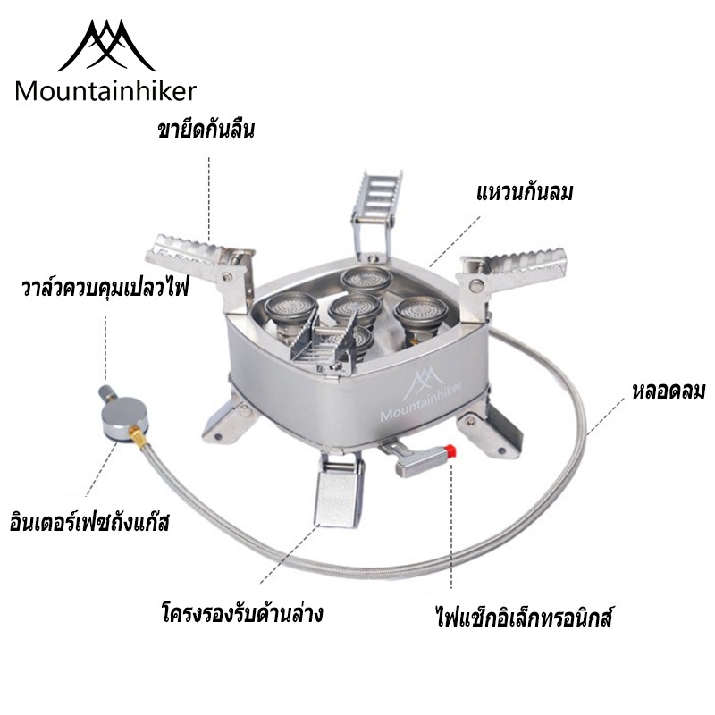 พร้อมส่ง Mountainhiker เตาพับก๊าซอิสระใหม่ หัวเตาแก๊สปิคนิค แบบพกพา (3/5/7หัว) อุปกรณ์แคมป์ปิ้ง Camping ทำอาหารในป่า(เฉพาะหัวเตาแก๊ส) - รูปที่ 5