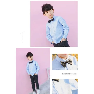 เชิ๊ตเด็กใน [แถมโบว์หูกระต่าย ฟรี!] สีฟ้าและสีชมพู